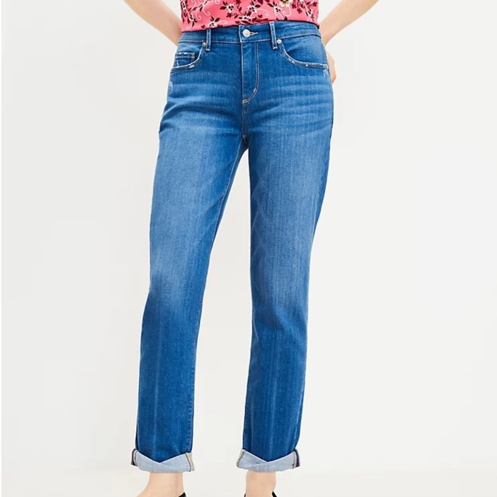 Girlfriend Jeans in Original Mid Indigo Wash from LOFT